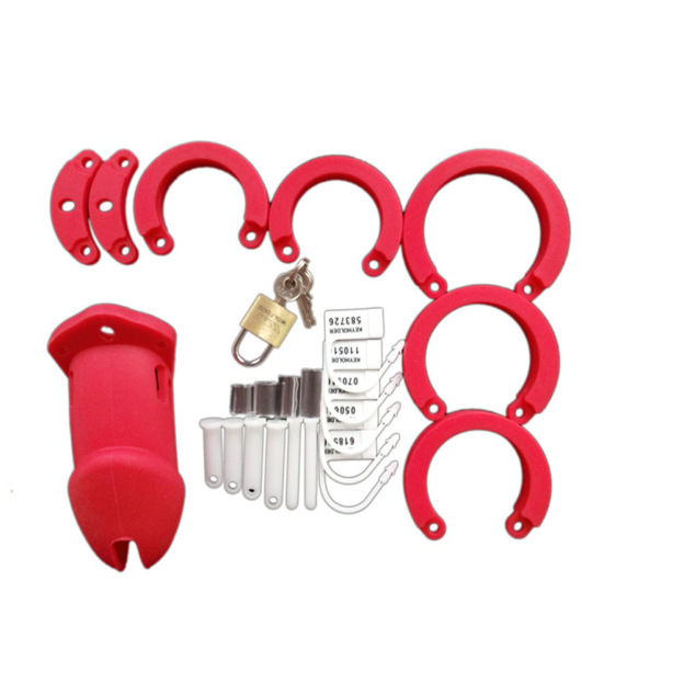Red Silicone Chastity Cage -WeLovePlugs