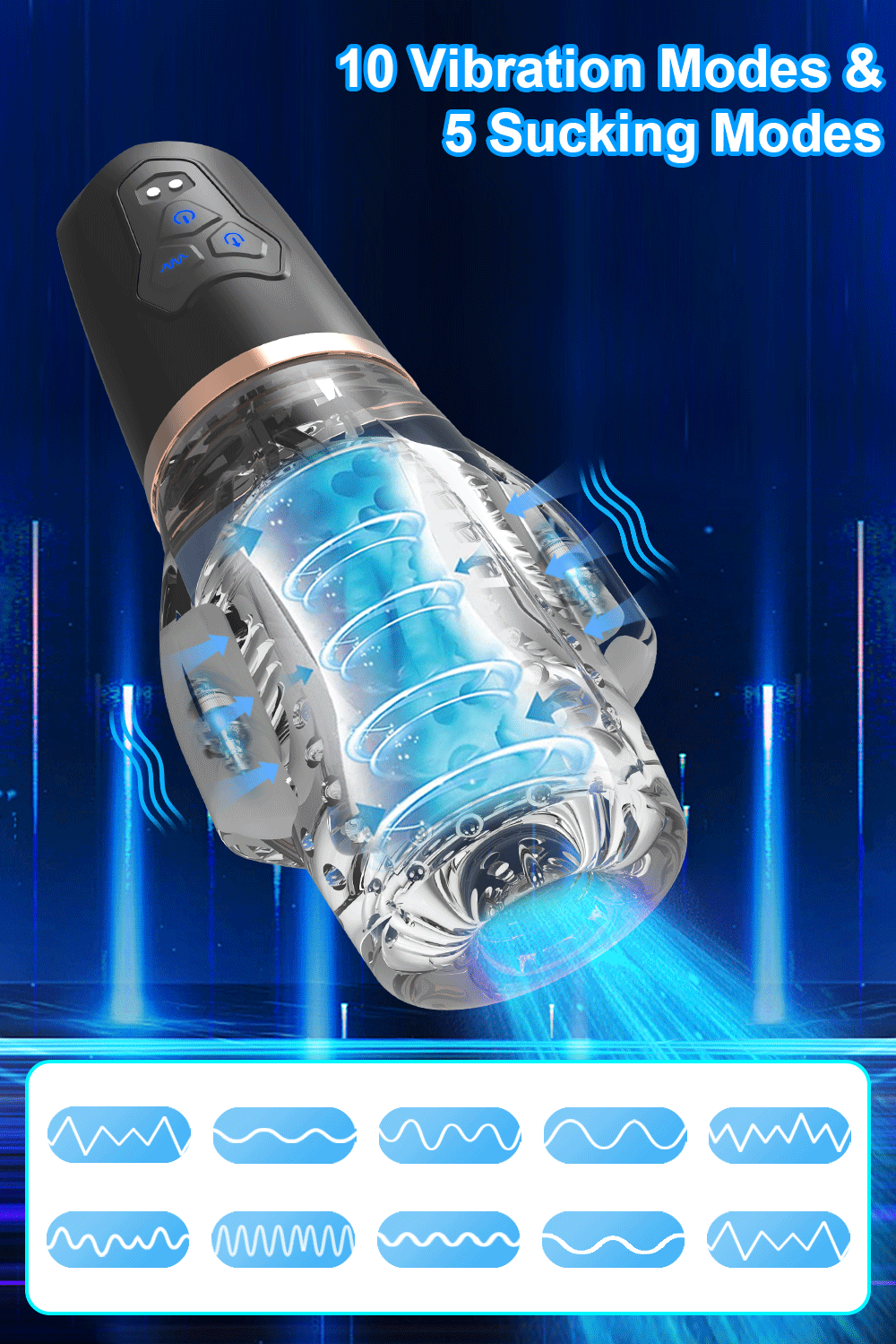 Sucking Good Masturbator 10 Vibrating Modes Stroker  -WeLovePlugs