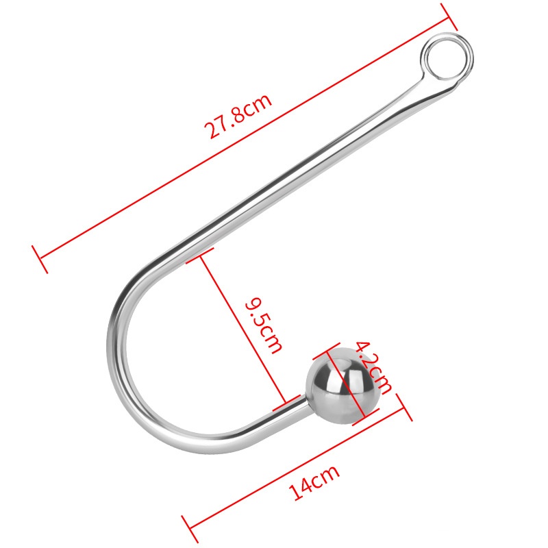 Mirror-polished Stainless Steel Hook Massager With Control Ring - L - image 2