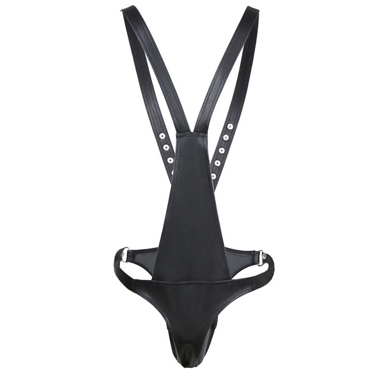 ObeyMe Faux SM Leather Bondage Male Lingerie Harness