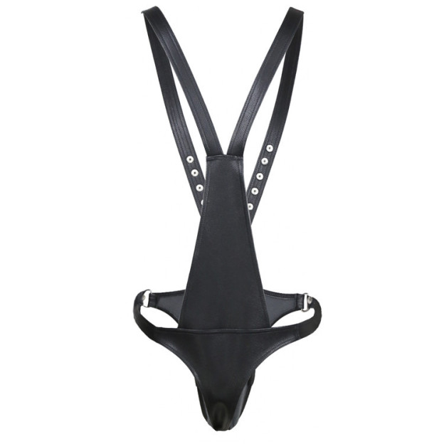 ObeyMe Faux SM Leather Bondage Male Lingerie Harness