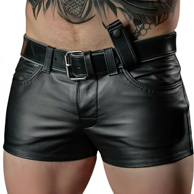 Mens Sheep Leather Shorts - image 3
