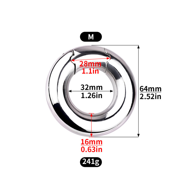 Stainless Steel Locking Cock Ring-WeLovePlugs