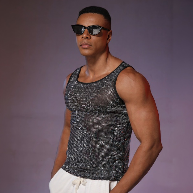 Men's Sexy Muscle Top Mesh Fishnet Tank Top - image 4