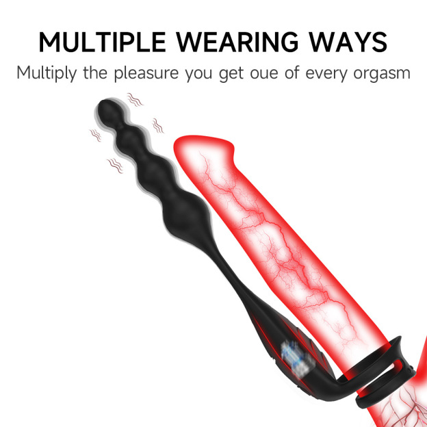 App-Controlled Beaded Cock Ring Penis Sleeve – 9 Vibration Modes for Couples-WeLovePlugs