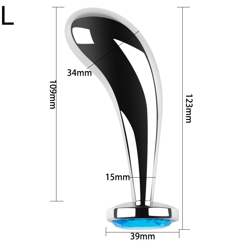 3 Sizes Metal Anal Plug Set With Jeweled & Pull-ring Base-WeLovePlugs