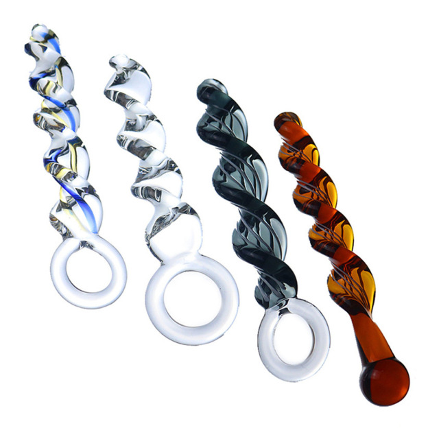 Crystal Touch: Temperature Play Glass Butt Plug Dildo-WeLovePlugs