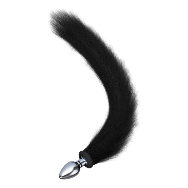 15.7'' Electro-Vibrating Fox Tail Butt Plug - Black - M - image 1
