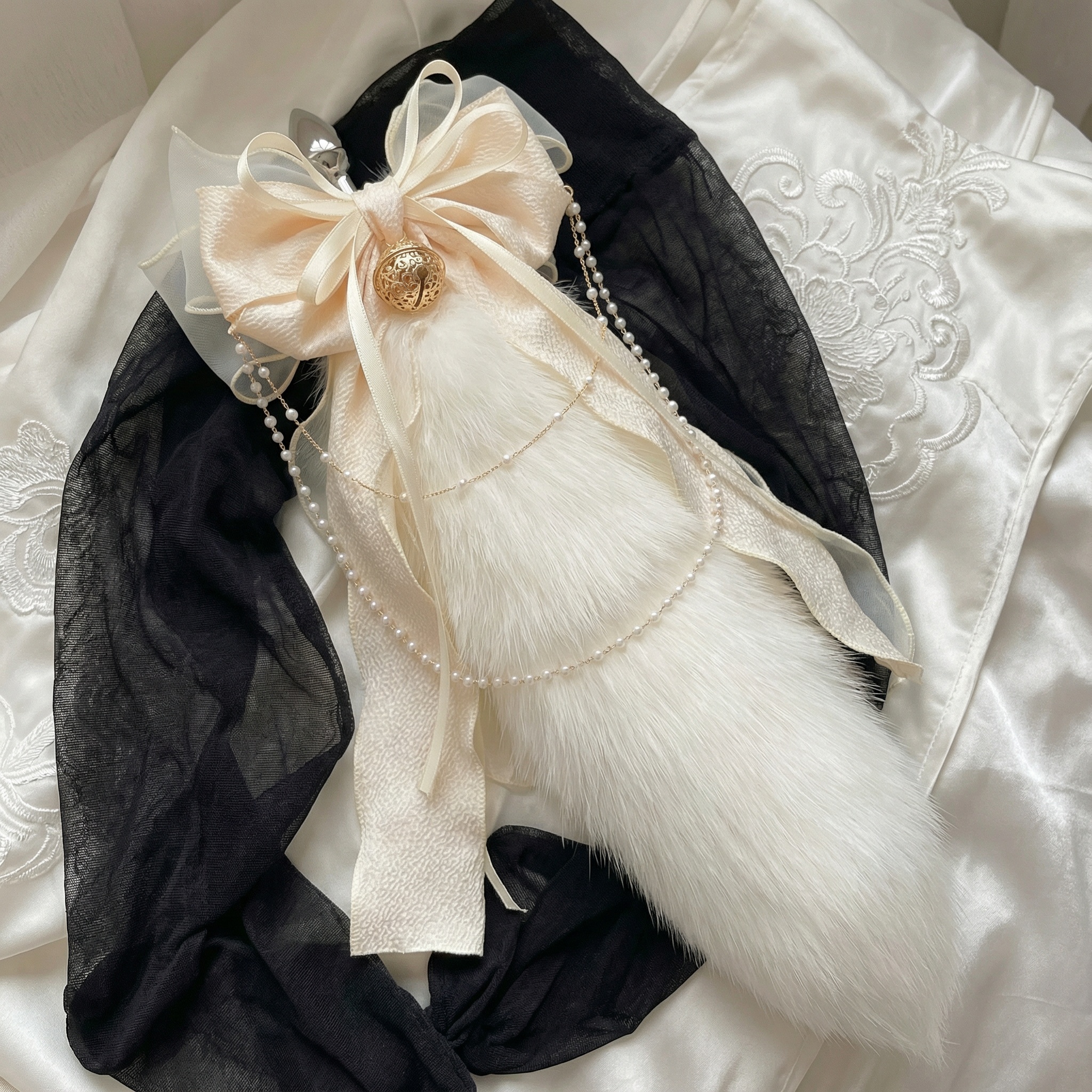 Luxury Fox Tail Plug Set – 15.7" Plush Tail With Pearl Chain & Interchangeable Plug Heads - image 16