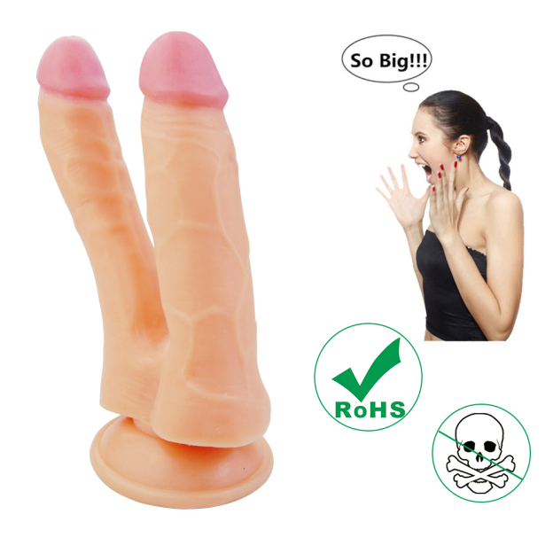 Realistic Suction Cup Double End Strap On Dildo – Wearable & Hands-Free