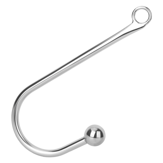 Mirror-polished Stainless Steel Hook Massager With Control Ring - image 1