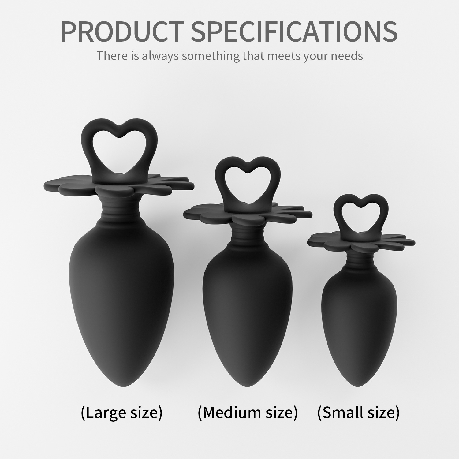 Heart-shaped Loop Silicone Anal Plug  Set