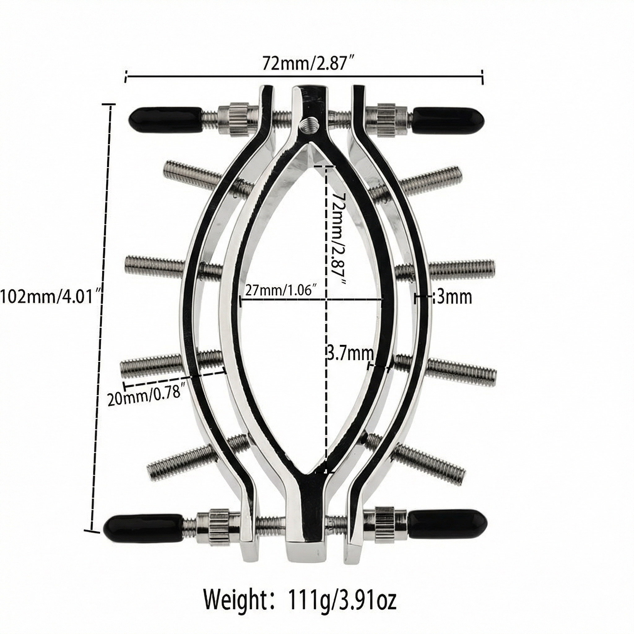 Stainless Metal Adjustable Labia Clamp for Sensation Play - image 8