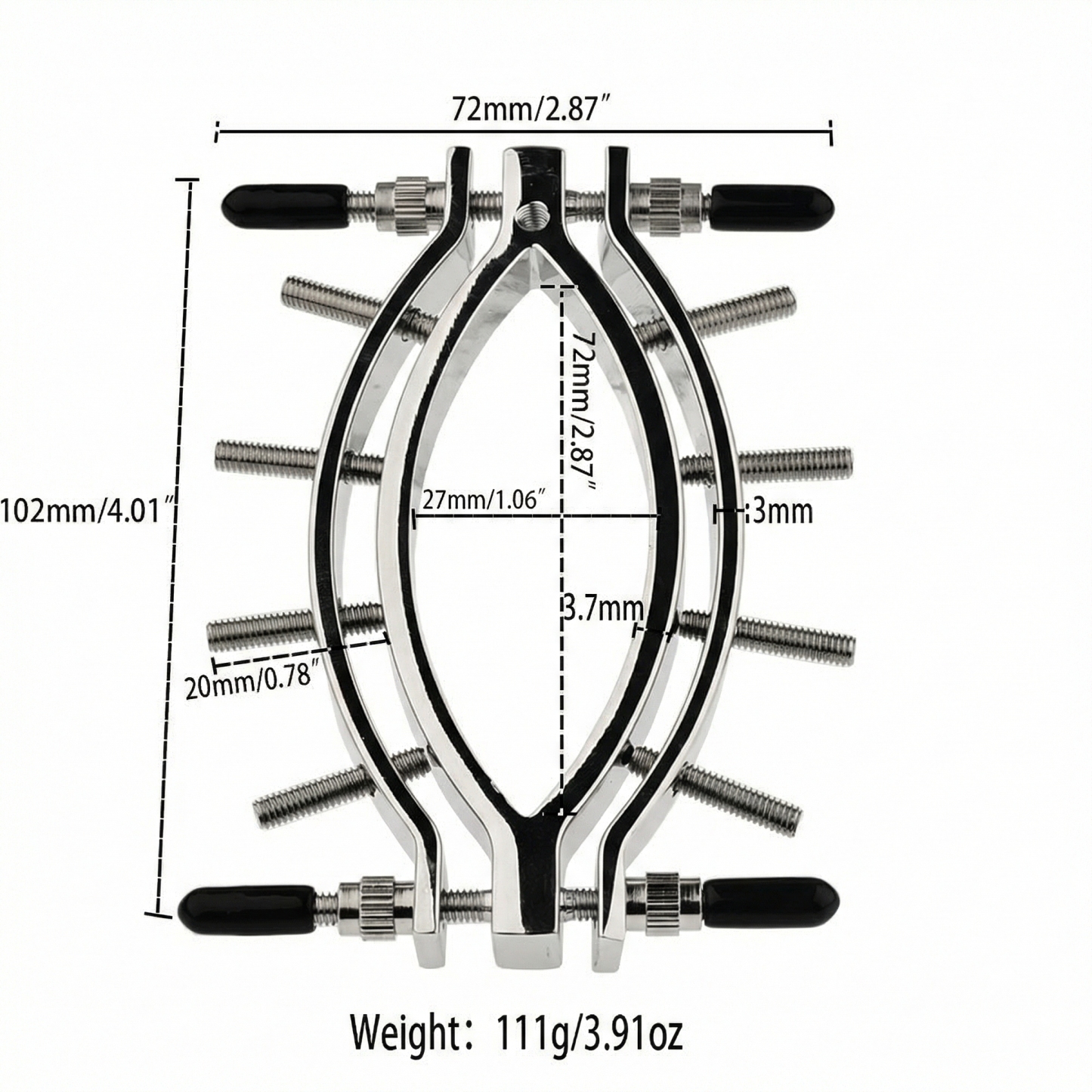 Stainless Metal Adjustable Labia Clamp for Sensation Play - image 8