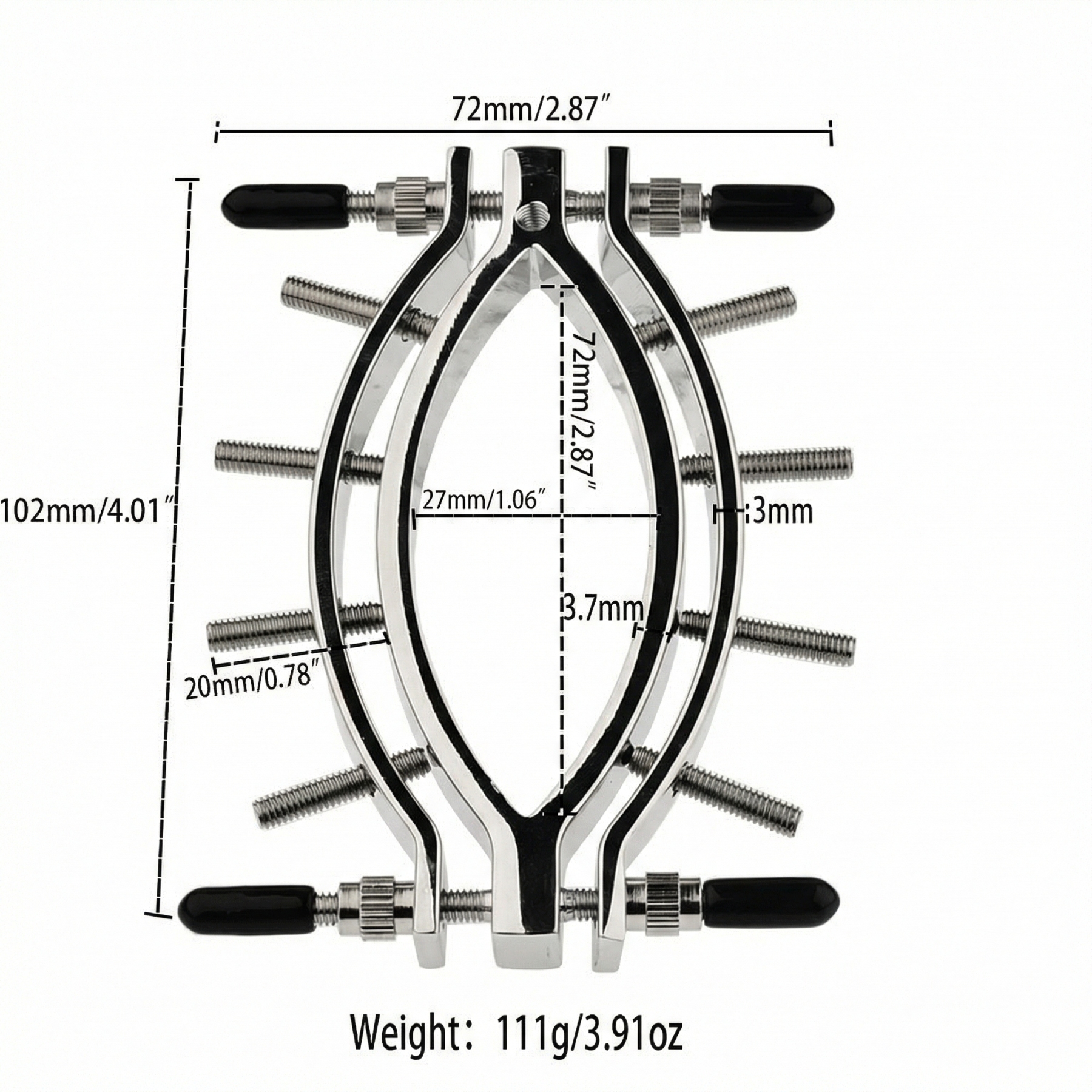 Stainless Metal Adjustable Labia Clamp for Sensation Play - image 8