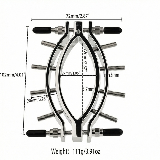 Stainless Metal Adjustable Labia Clamp for Sensation Play - image 8