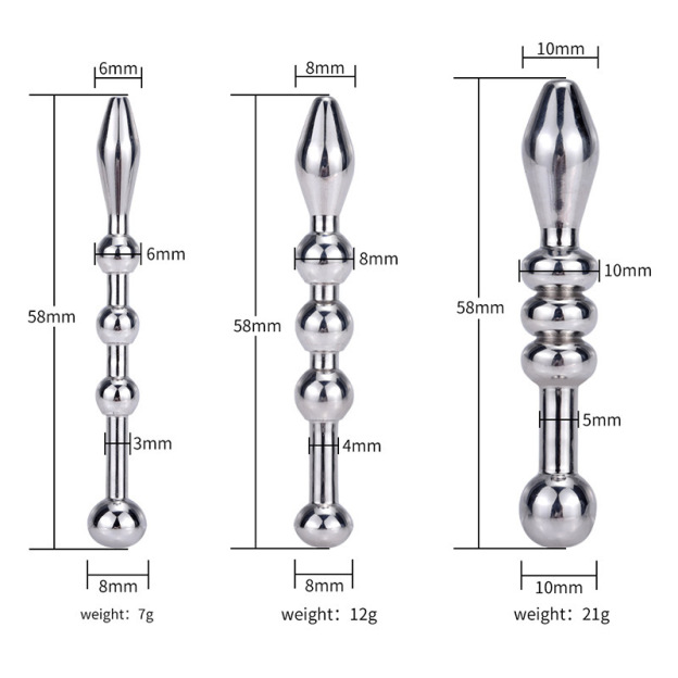 Beaded Urethral Sound Penis Plug -WeLovePlugs