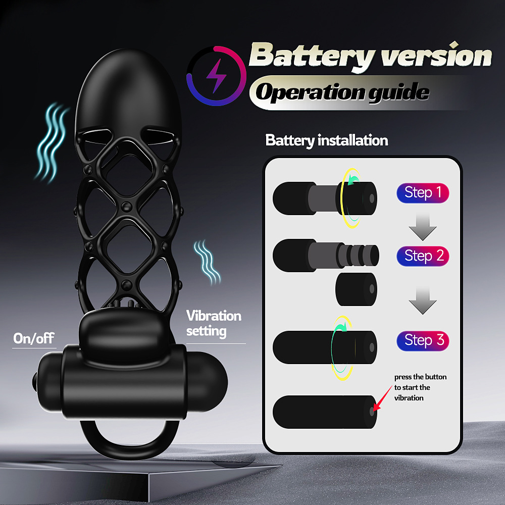 Adjustable 10-Mode Vibrating Penis Sleeve App Control  WeLovePlugs