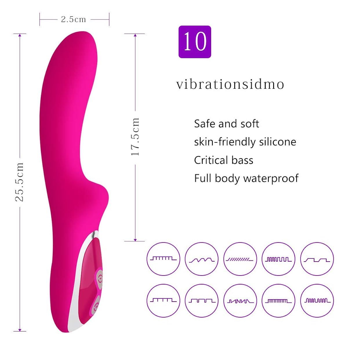 Vibrator-G-Spot-Dildo Clit-Massager-Female-Sex-Toys-Multispeed