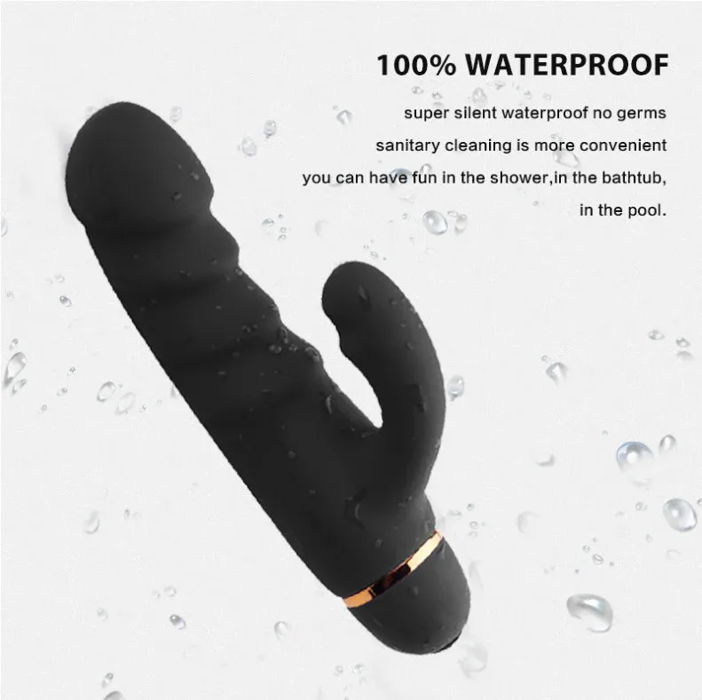 Black Amazing Ribbed Mini Rabbit – Powerful & Discreet Dual Stimulation-WeLovePlugs