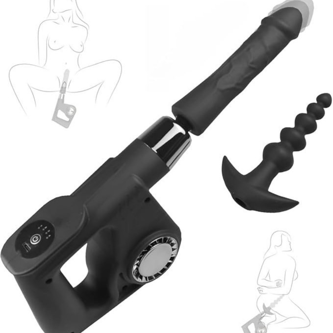 Mini Sex Fucking Machine with Realistic Dildo & Anal Plug – Adjustable Impact Modes & USB Rechargeable