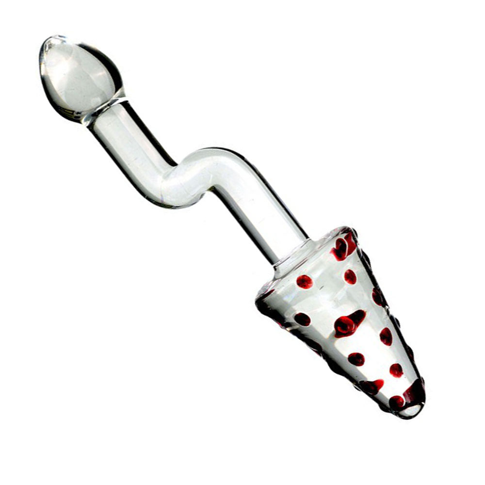 Glass Anal Plug With Crank Handle-WeLovePlugs