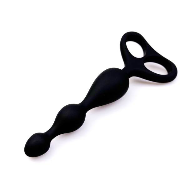 Black Silicone Fist Hold Anal Beads Plug-WeLovePlugs