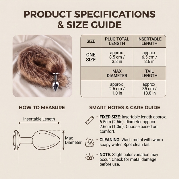 Brown Fox Tail Butt Plug • 18.1 Inch Tail - image 7