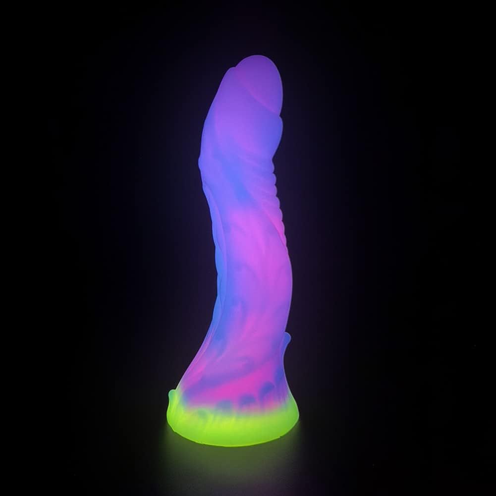 6.69'' Glow-in-the-Dark Worm Design Silicone Dildo with Suction Cup - image 2