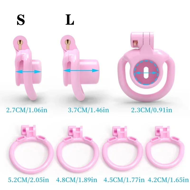 Narrow Sissy Chastity Cage With 4 Sizes Rings And Invisible Lock-WeLovePlugs