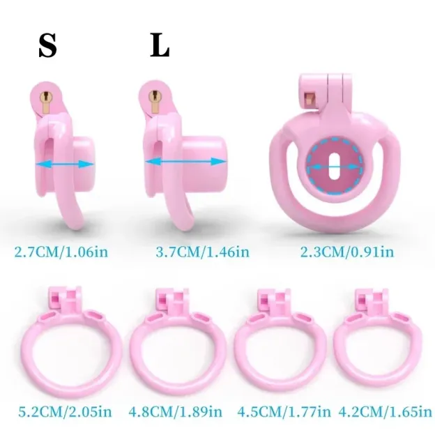 Narrow Sissy Chastity Cage With 4 Sizes Rings And Invisible Lock-WeLovePlugs