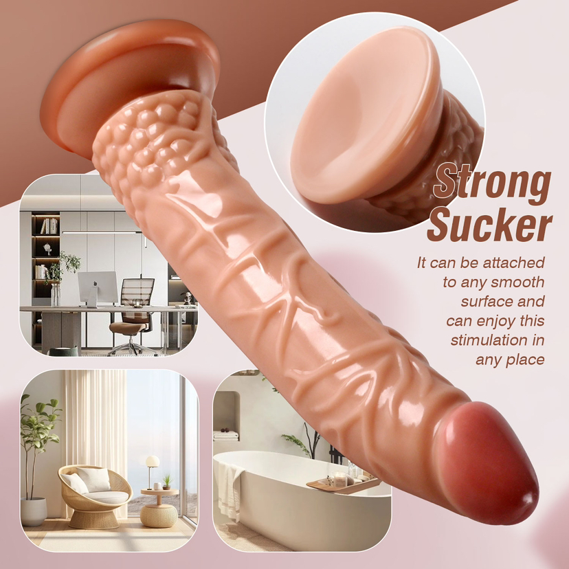 Realistic Suction Cup Dildo - 8.5 Inch Lifelike TPE Dildo with Strong Suction Base-WeLovePlugs