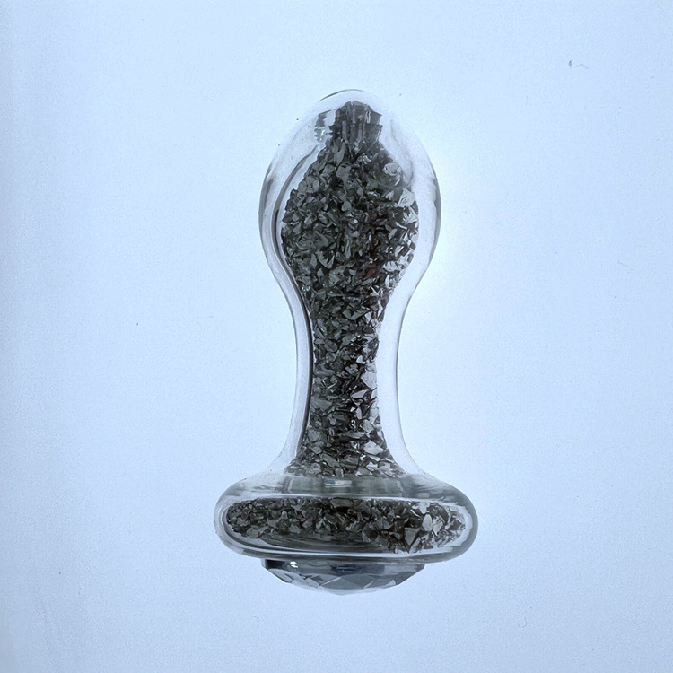 Glacier Glass Silver Sparkler Jewelled Butt Plug - 4 Inch -WeLovePlugs