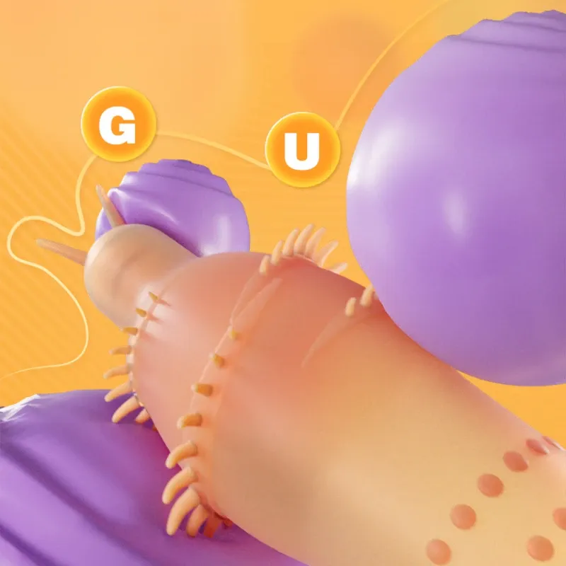 Vibrating Condoms Penis Sleeve Delay Ejaculation Thorn Dot G Spot Cover -WeLovePlugs