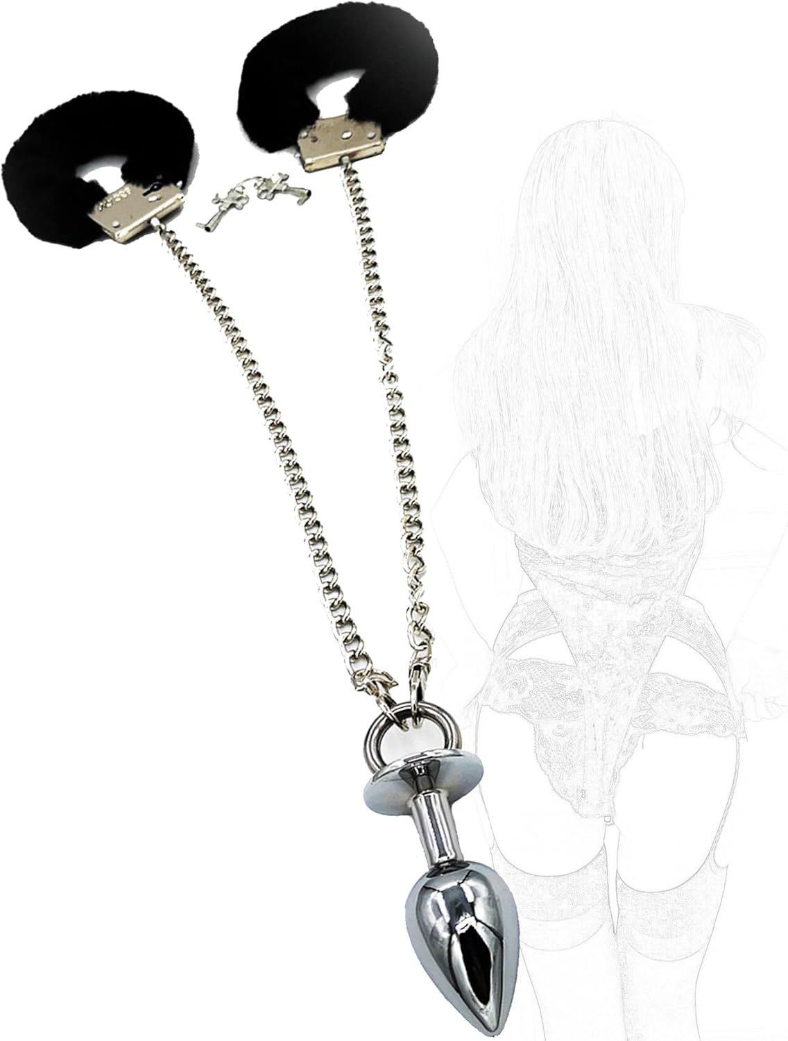 BDSM Handcuffs with Butt Plug