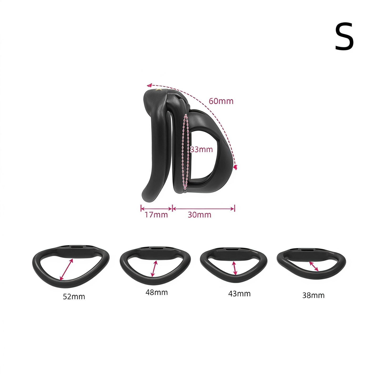 StealthCore Male Chastity Cage - Black S Arc Ring - image 2