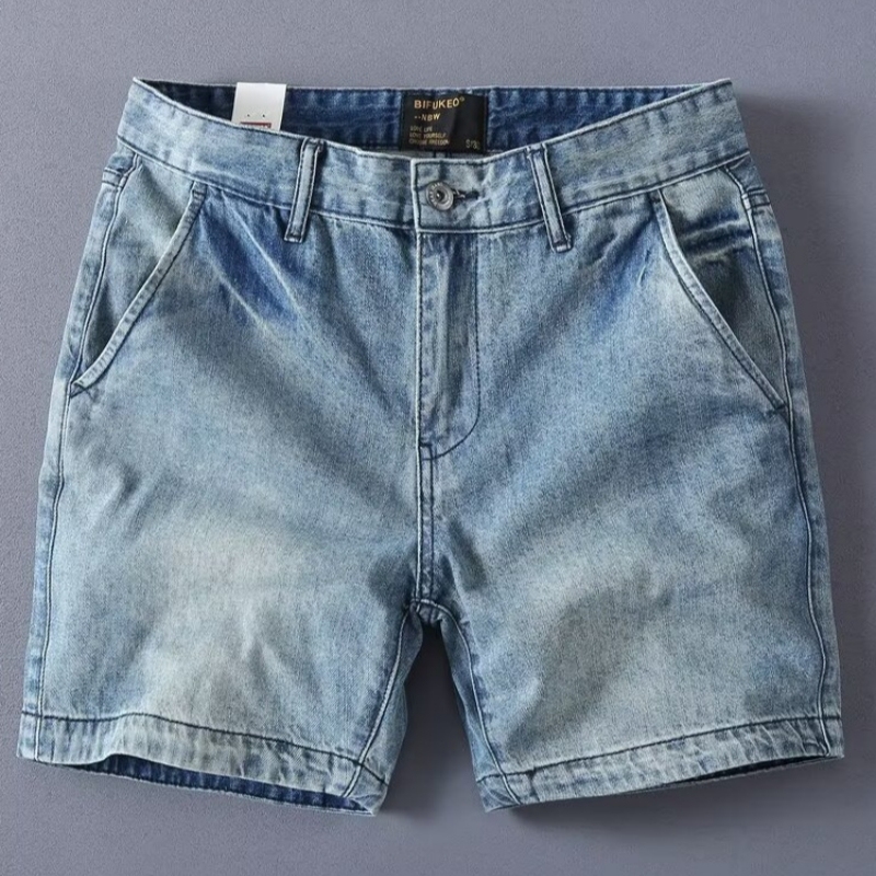 Men's Washed Denim Shorts - Blue - 2XL - image 5