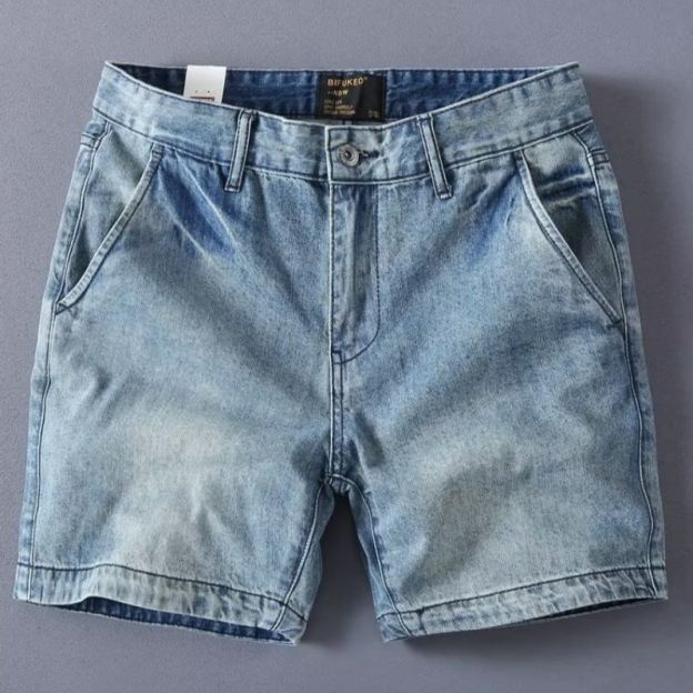 Men's Washed Denim Shorts - Blue - 2XL - image 5