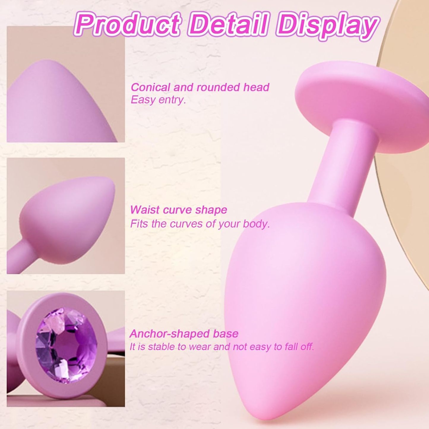 Crystal Diamond Anal Butt Plugs 3 Set