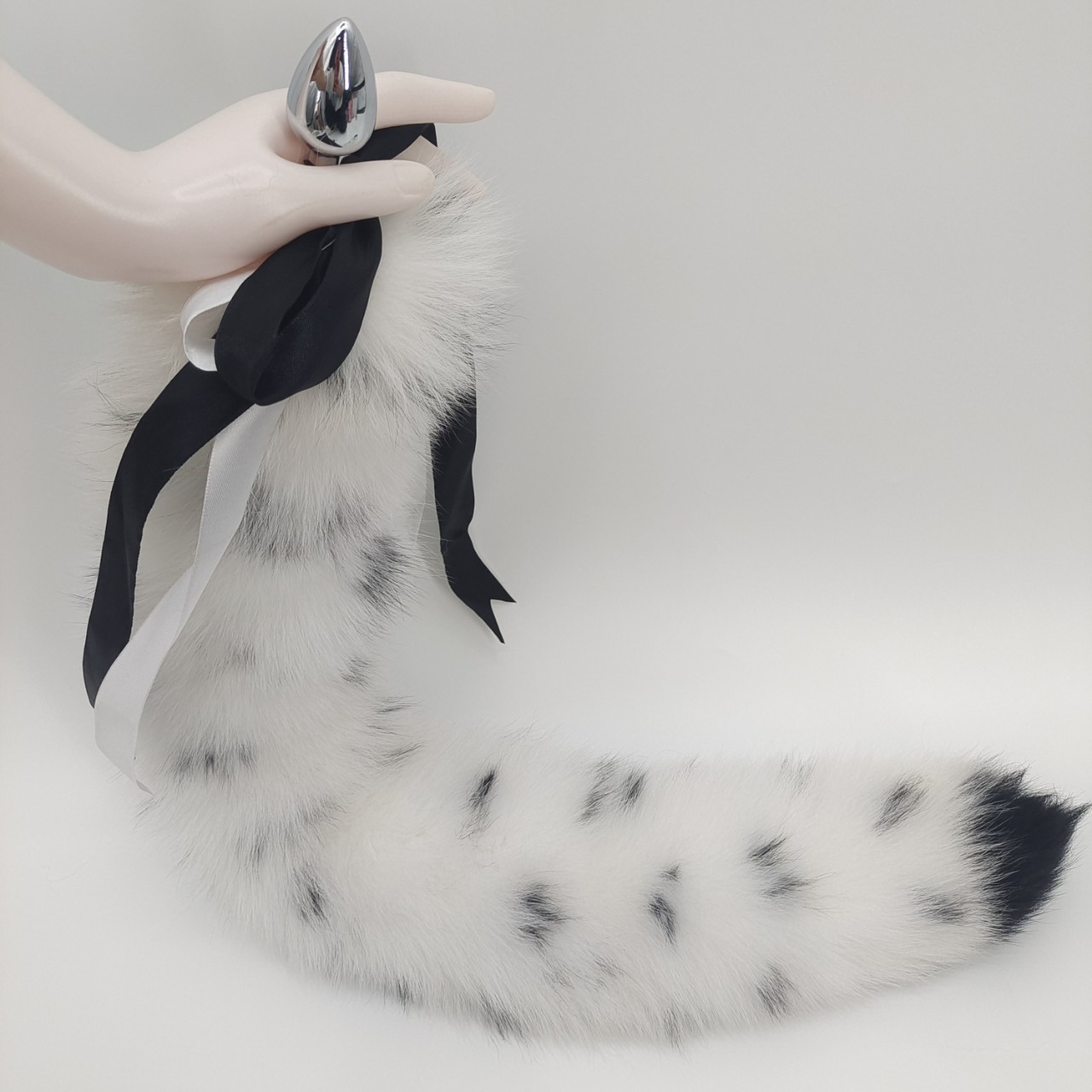 Spotted Color Handmade Detachable Plug Fox Tail - 40cm - image 2