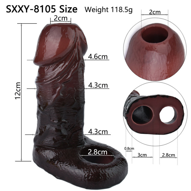 SensuSheath Realistic Black Big Penis Sleeve-WeLovePlugs
