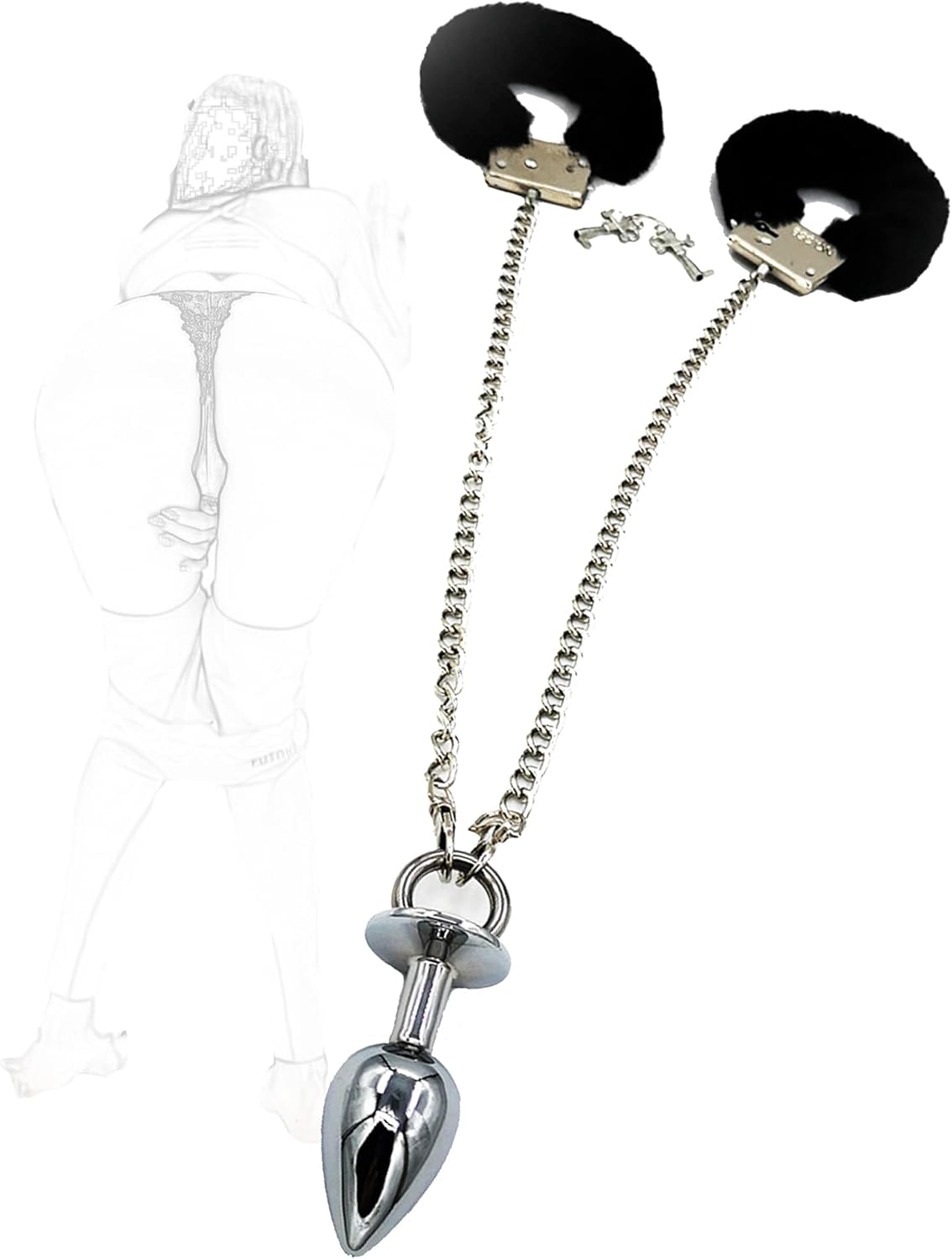 BDSM Handcuffs with Butt Plug