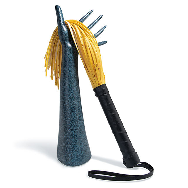 Yellow Pu Leather Tassels Flogger Horse Riding Whip - image 2
