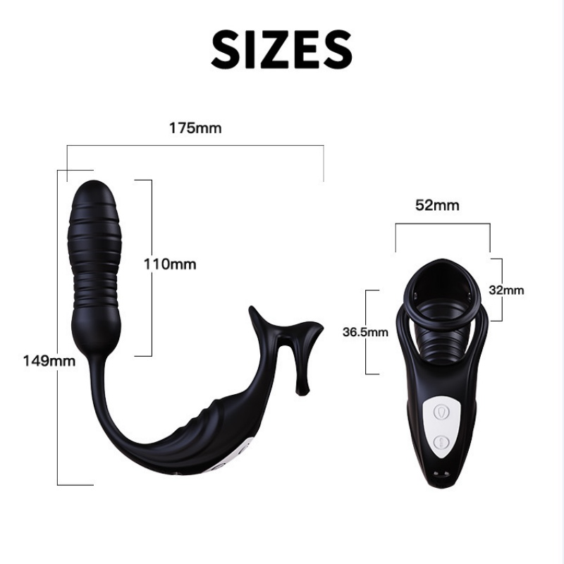 Thrusting Telescopic Vibrating Penis Ring - White - image 1