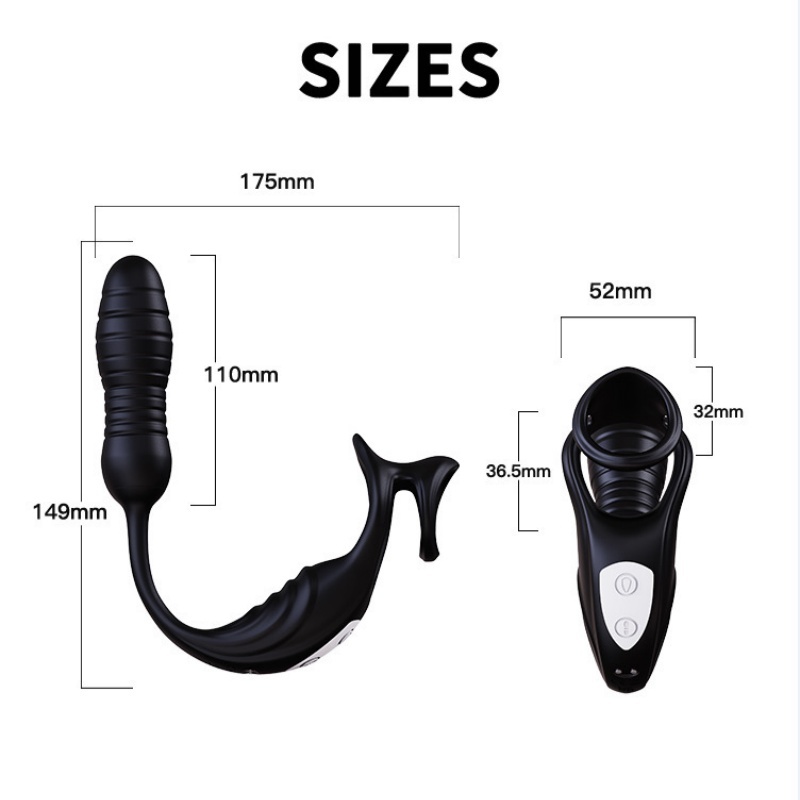 Thrusting Telescopic Vibrating Penis Ring - White - image 1