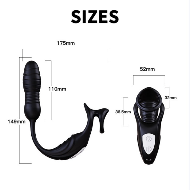 Thrusting Telescopic Vibrating Penis Ring - White - image 1