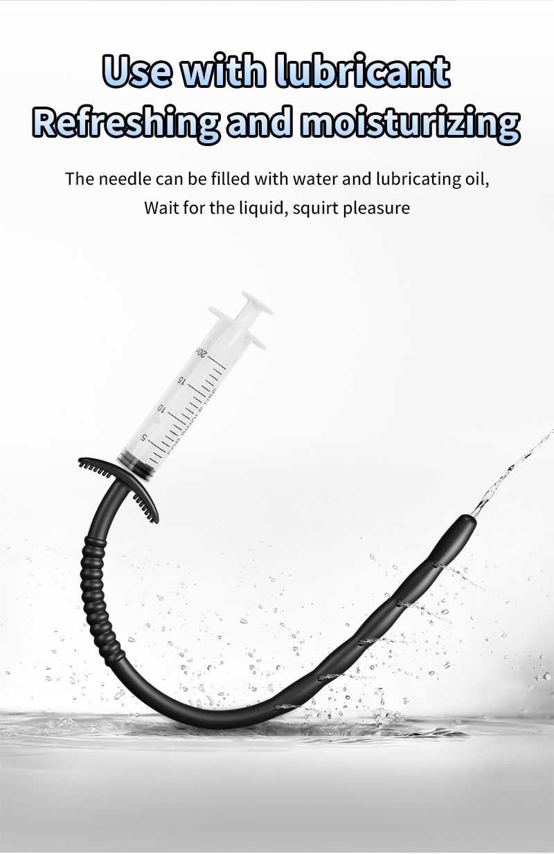 Silicone Urethral Exploration Plug with Syringe-WeLovePlugs