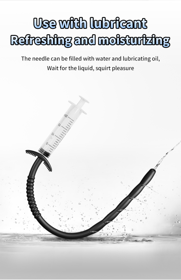 Silicone Urethral Exploration Plug with Syringe-WeLovePlugs