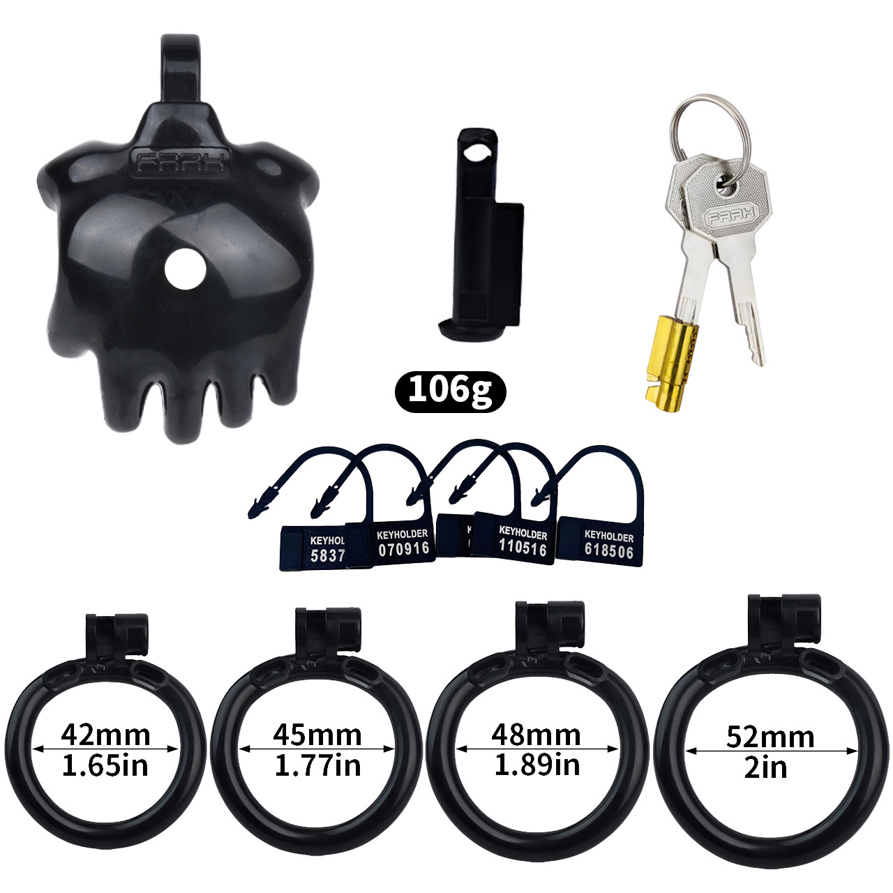 Resin Flat Sissy Chastity Cage with Urethral Tube-WeLovePlugs