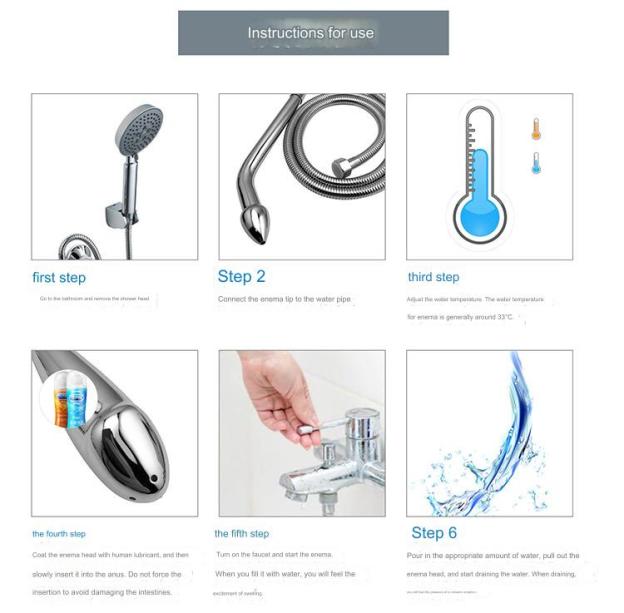 Aluminum Shower Enema Douch Wand and Tube -WeLovePlugs